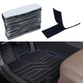 20PCS Car Mat Fixing Clips, Strong Anti-Slip Hook and Loop Tape Strip, 1"x4" Self Adhesive Back Strip, Car Mat Double-Sided Sticker, Floor Mat Clip for Mattress, Rug, Hanging Picture