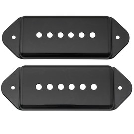 Musiclily Pro 49.2mm P90 Dog Ear Short/Low Neck Position Pickup Cover for USA Les Paul/Vintage Style Epiphone, Black (Set of 2)