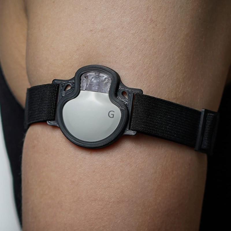 DiaBrothers Enlite Fixing Strap with Adjustable Bracelet - Holder: Black