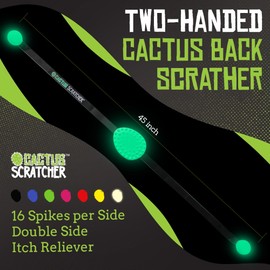 Cactus Scratcher Original Back Scratcher - 2-Sided Back Scratching Tool for Hard-to-Reach Area, Durable 45" Strap with Ball Handles for Towel Like Operation, Universal Gifts for Men and Women, Glow