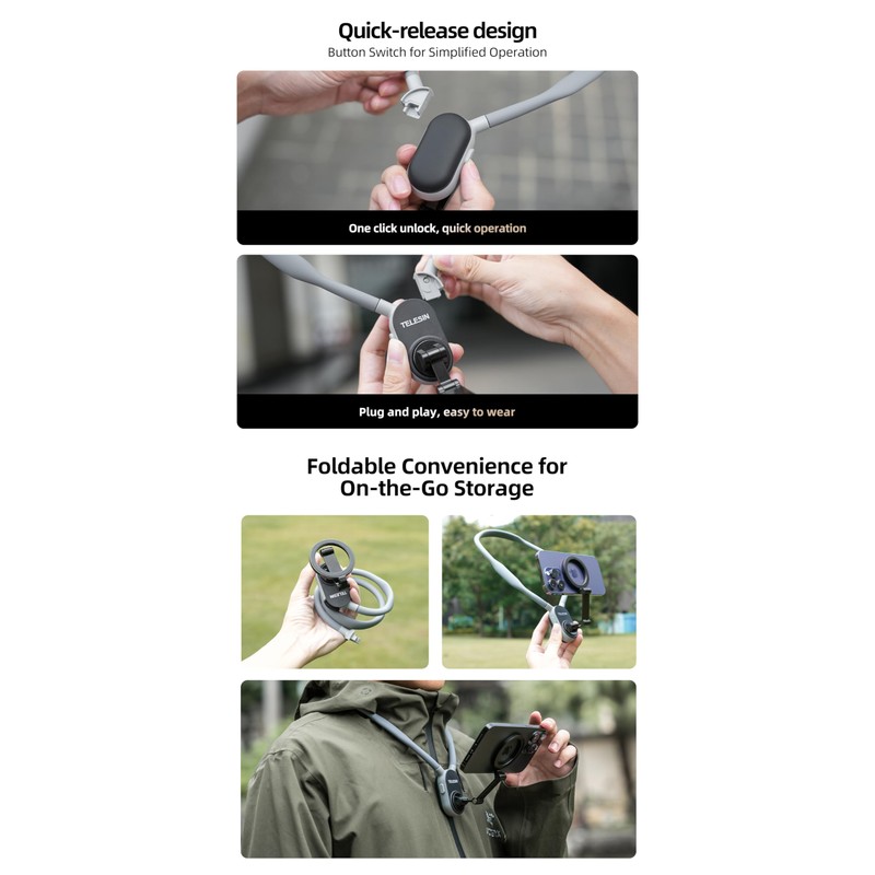 Honbobo MagSafe Magnetic Neck Mount Quick Release Neck Mount for