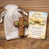 Cruz De Oracin De Bolsillo, Mini Soporte De Madera Hecho