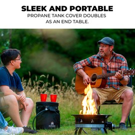 Outland Living Firebowl UV and Weather Resistant 740 Propane Gas Tank Cover with Stable Tabletop Feature, Fits Standard 20 lb Tank Cylinder, Ventilated with Storage Pocket