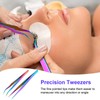 2 Pieces Straight and Curved Tip Tweezers Eyelash Extension Tweezers,