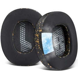 SOULWIT Cooling Gel Replacement Ear Pads for JBL E65 (E65BT E65BTNC)/Live 650 (650NC 650BTNC)/Duet NC Over-Ear Headphones, Earpads Cushions with High-Density Foam (Black Gold)