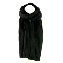 Sakkas SC1962 Ellington Unisex Knit Scarf - Ribbed Knit Black