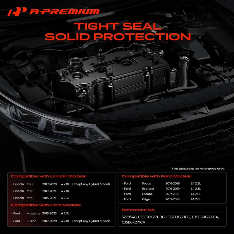 A-Premium Engine Valve Cover with Gasket, Spark Plug Seals &