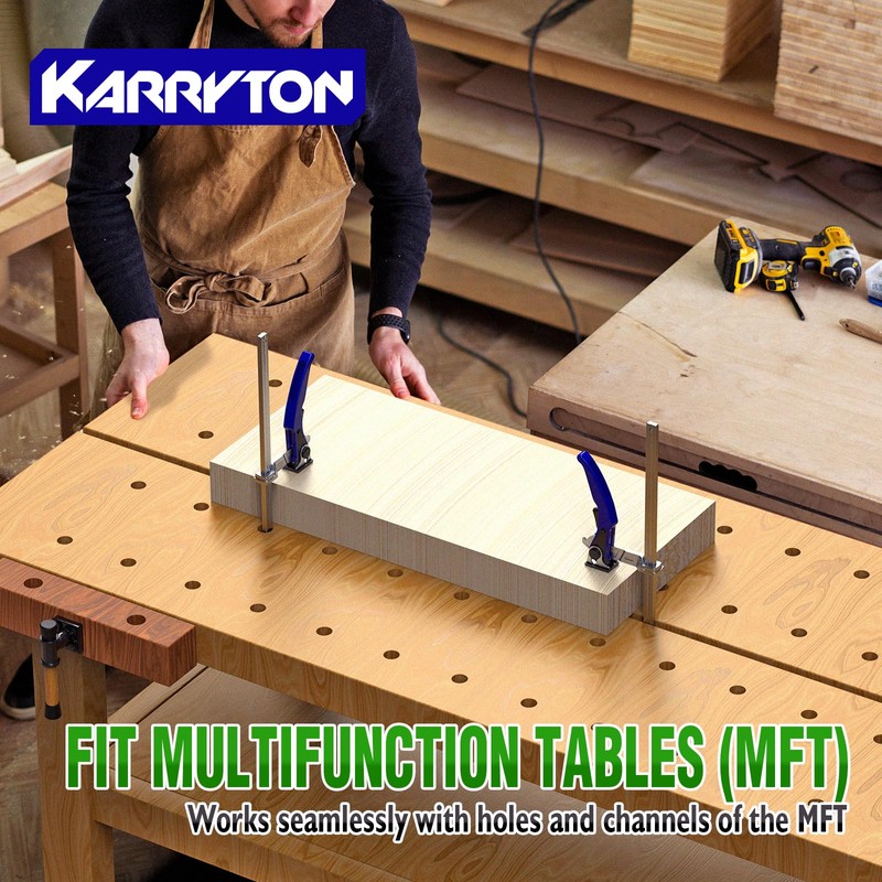 KARRYTON 2-Pack Quick Release Ratchet Track Saw Clamps, 6-1/2" Capacity
