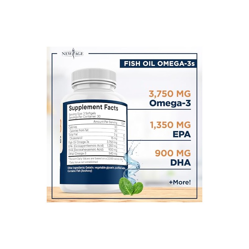 New Age Aceite de Pescado Omega 3 de Triple Potencia