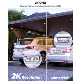 AOSU 2K QHD Security Camera Outdoor with Color Night Vision, Wired Home Security Camera Supports 24/7 Recording, Auto Tracking, Voice Changer, 2 Way Audio, 2.4/5 GHz WiFi, Works with Alexa/Google