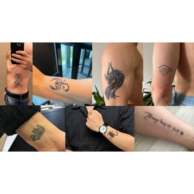 4 Sheets Temporary Wings Tattoo Snake Tattoo Semi-Permanent Sword Tattoo