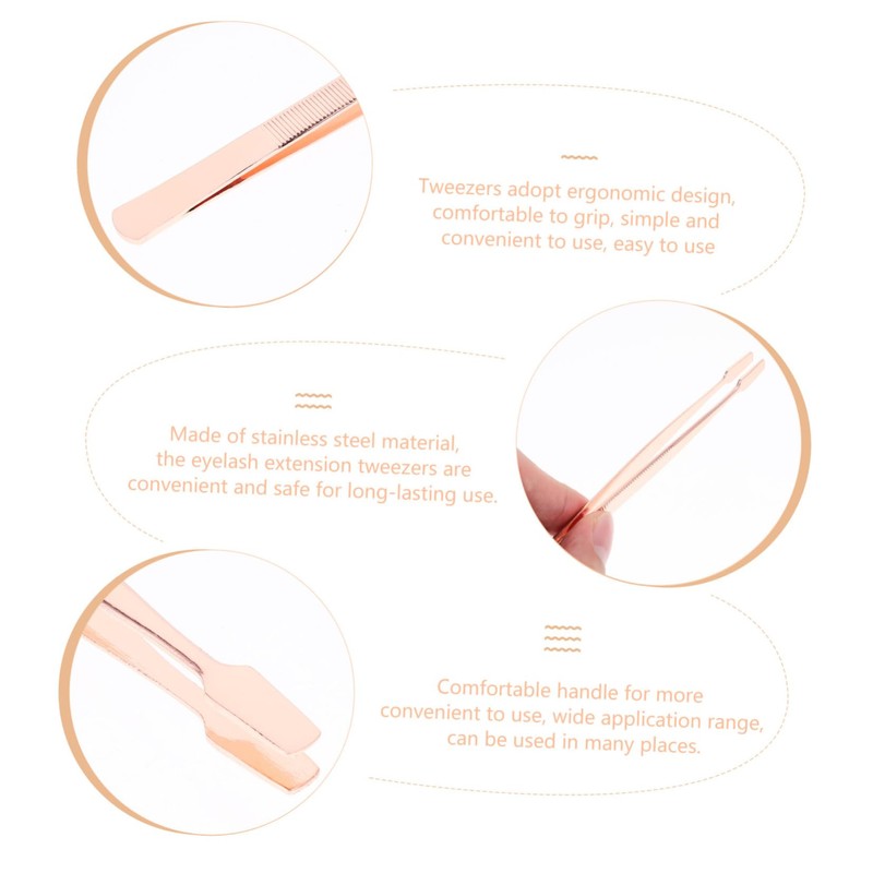 Gatuida 4 pcs Stainless Steel Eyelash Extension Tweezers Ergonomic Design