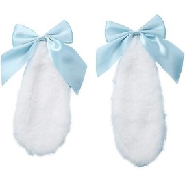 1 Pair Blue Girls Bunny Plush Lop Ears Hair Clip Rabbit Furry Ears Ribbon Bow-knot Hair Clamp Hairpin Cosplay Headwear Easy to Wear Ornaments,Costumes and Accessories Clips and Barrettes Accessories