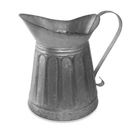 Colonial Tin Works CTW Metal Milk Pitcher Rustic Farmhouse Decor, Steel, 12-inch Height, one size, Galvanized Silver (530042)