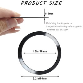 10 Stück Metallring für magnetisches, kabelloses Ladegerät, 2 Stile, universelles ultradünnes CD-Streifen, Umbau-Kit, kompatibel mit MagSafe Mini Max Galaxy-Autoladegerät auf den meisten Smartphones