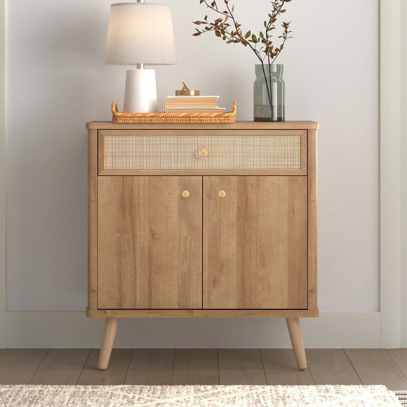 HASLED 20 Wooden Furniture Knobs, Cabinet Knobs with Screws, Smooth