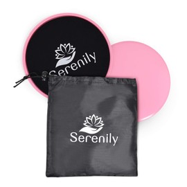 Serenily Sliders for Working Out - Core Workout Equipment Dual Sided Gliders for Exercising. At Home Gym Equipment, Pilates Equipment for Core Fitness. Compact Sliding Discs for Exercise, Ab Sliders