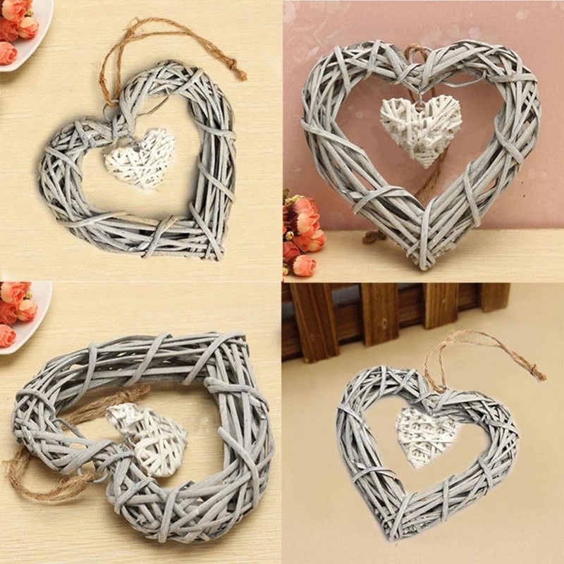 zaoalife Valentines Wreath, Heart Shape Wicker Woven Wreaths,Heart Shaped Wreath