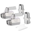 GASHER 4Pcs 304 Stainless Steel Ball Valve Set NPT Thread