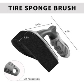 BWBWND Car Tire Shine Applicator, High-Density Sponge Tyre Dressing Applicator Pad with Curved Handle, Reusable Wheel Polishing Brush Auto Detailing Foam for Applying Tire Shine