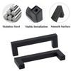 Drenky 5 Pcs Black Kitchen Handles - Stainless Steel Square