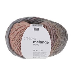 Wool Rico Creativ 90m 50g Washable - Gray/Pink