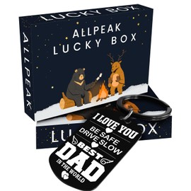 Allpeak Dad Gifts, Gifts for Dad - Cute Fahter Keyring Dad Birthday Gifts, Daddy Birthday Gifts, Step Dad Gifts, Presents for Dad, Stepdad Gifts, Dad Christmas Xmas Gifts, Christmas Xmas Gifts for Dad