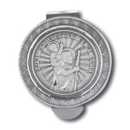 Hirten Saint Christopher Be My Guide Round Auto Visor Clip
