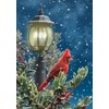 Winter Solitude Cardinal Garden Flag Lamp Post Snowy 12.5" x