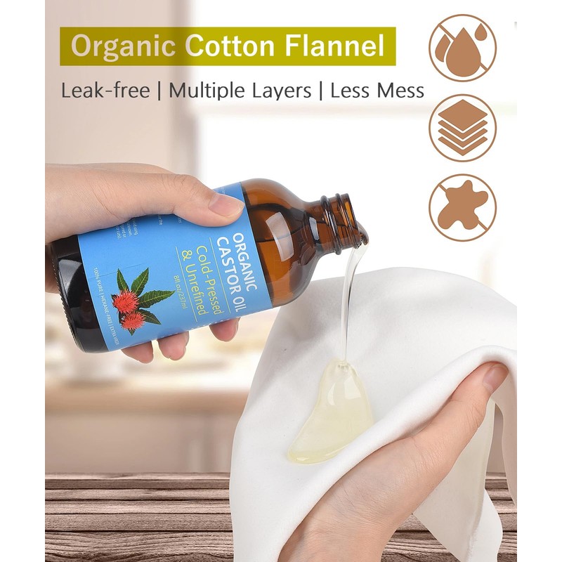 VRJEUGO Castor Oil Organic Cold Pressed Unrefined, Organic Castor Oil