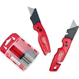 Milwaukee Fastback - Juego de 2 cuchillos con dispensador de cuchillas de afeitar (50 cuchillas incluidas)