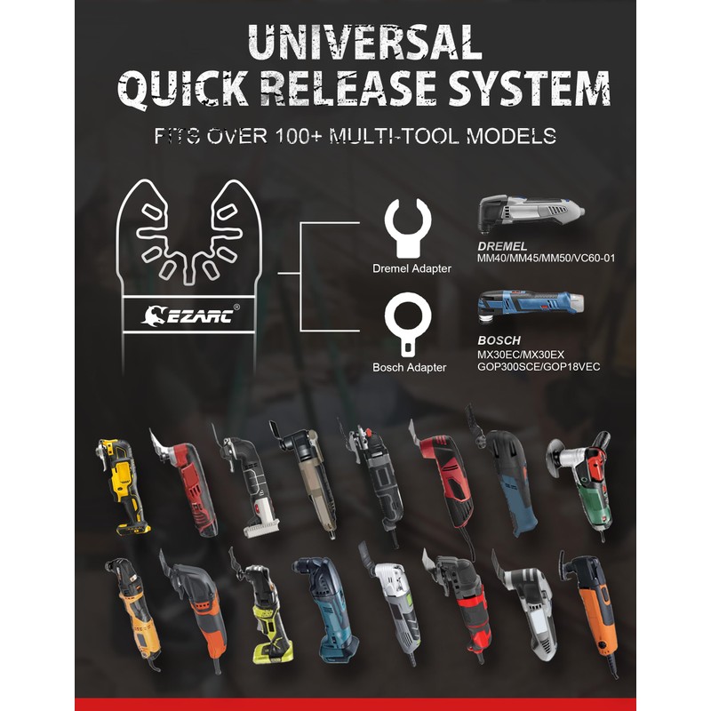 EZARC Titanium Oscillating Saw Blades, Oscillating Multitool Blades for Metal,