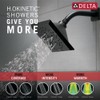 Delta Faucet 5-Spray H2Okinetic Raincan Shower Head, Black Showerhead, Square