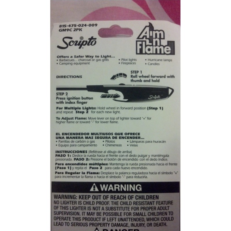 CALICO BRANDS BGM9-2/12OS-W 2PK Aim Flame Lighter