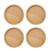 4x Round Bamboo Wooden Coaster Tea Coffee Drink Holders Pallet