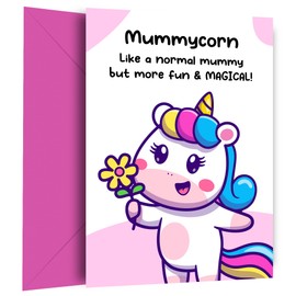 Mummy Birthday Cards from Daughter - Mummycorn Bday Card - Funny Mummy Birthday Card - Unicorn Cards for Mum, Mam, Mom, Happy Birthday Mamma Card from Little Girl