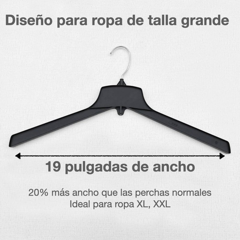 Urby Extra Wide Hangers for Plus Size Clothes, Ganchos para