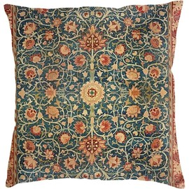 Throw Pillow Cover Soft Velvet Throw Pillow Cover Home Decoration Living Room Bed Sofa Car Cushion Cover 18x18 inches (10369) (William Morris Holland Park 6, 18 x 18-Inch)