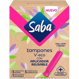 Saba Tampones V-eco con Aplicador Reusable 7 piezas
