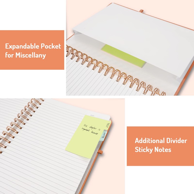 Forvencer Lined Spiral Journal Notebook with 300 Numbered Pages, B5