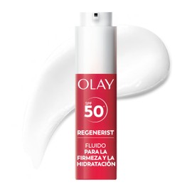Olay Regenerist Firm & Plump Fluido SPF50+. Idratante Viso con Peptide di Collagene, Niacinamide e Pro-Vitamina B5. Crema Idratante dalla Texture Leggera. Idrata, Rassoda e Rimpolpa la Pelle