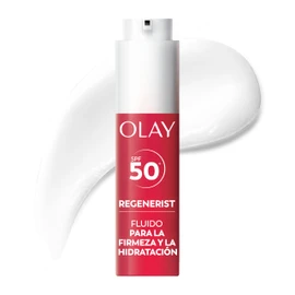 Olay Regenerist Firm & Plump Fluido SPF50+. Idratante Viso con Peptide di Collagene, Niacinamide e Pro-Vitamina B5. Crema Idratante dalla Texture Leggera. Idrata, Rassoda e Rimpolpa la Pelle