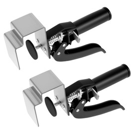 2 Pcs Drawer Front Installation Clamp Quick Release Drawer Fixing Clip Convenient Woodworking Installation Tool for Table and Desk Mount.(Silver Black-2-Small bend)