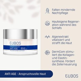 Eubos, Hyaluronic Repair Filler Night, 50 ml, for All Skin Types, No Mineral Oil High, Tech Against Wrinkles
