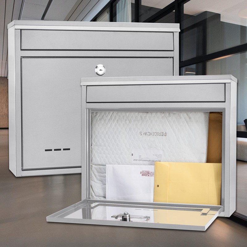 Barska Wall Mount Locking Drop Box – Secure Mail, Key,