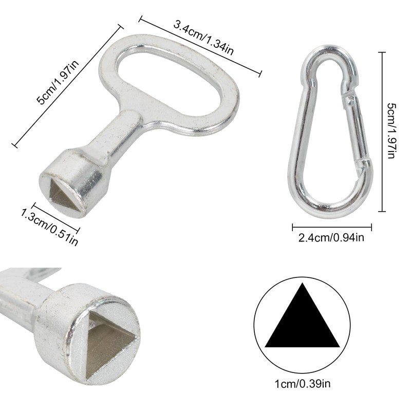 Shengxi Pack of 2 Metal Triangular Spanner 10 mm Silver