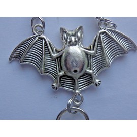 Unbranded BAT GOTHIC PUNK CRYSTALS BEADED LANYARD ID BADGE HOLDER NECKLACE LOBSTER CLASP