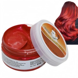 Red Hair Color Wax,Temporary Hair Color Wax,Safe Hair Colour Pomade Washable for Men, Women,Party,Cosplay,Temporary Hair Dye Wash In Wash Out Hair Colour W/ax,Coloured Hair W/ax(Red)
