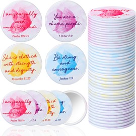 AceOrbit 40 Pcs Mini Compact Mirror Bulk with Bible Verses Inspirational Religious Christian Butterfly Makeup Pocket Mirror for Women Employee Appreciation Gift Church Christmas Party Favors