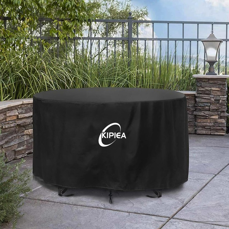 Kipiea Fire Pit Covers Round Outdoor Waterproof Fire Bowl Cover